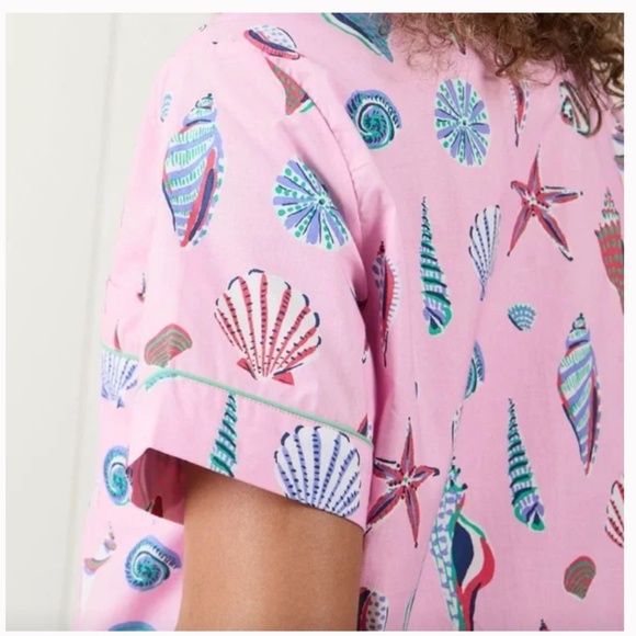 Printfresh Pajama Set PJ Shorts and Top Pink Beachcomber Shell Print Size 3XL - Picture 4 of 10
